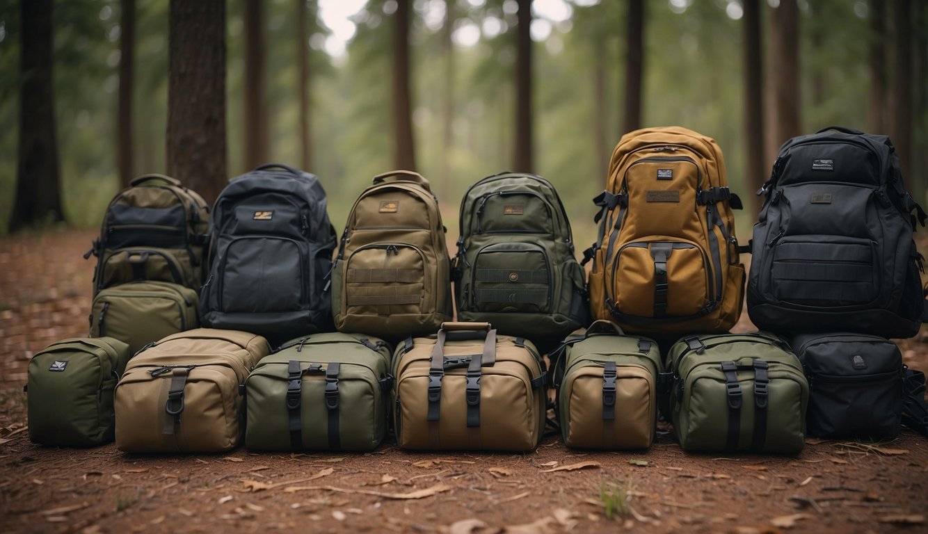 A diverse group of people debates the advantages and disadvantages of a premade bug out bag, considering various demographic factors