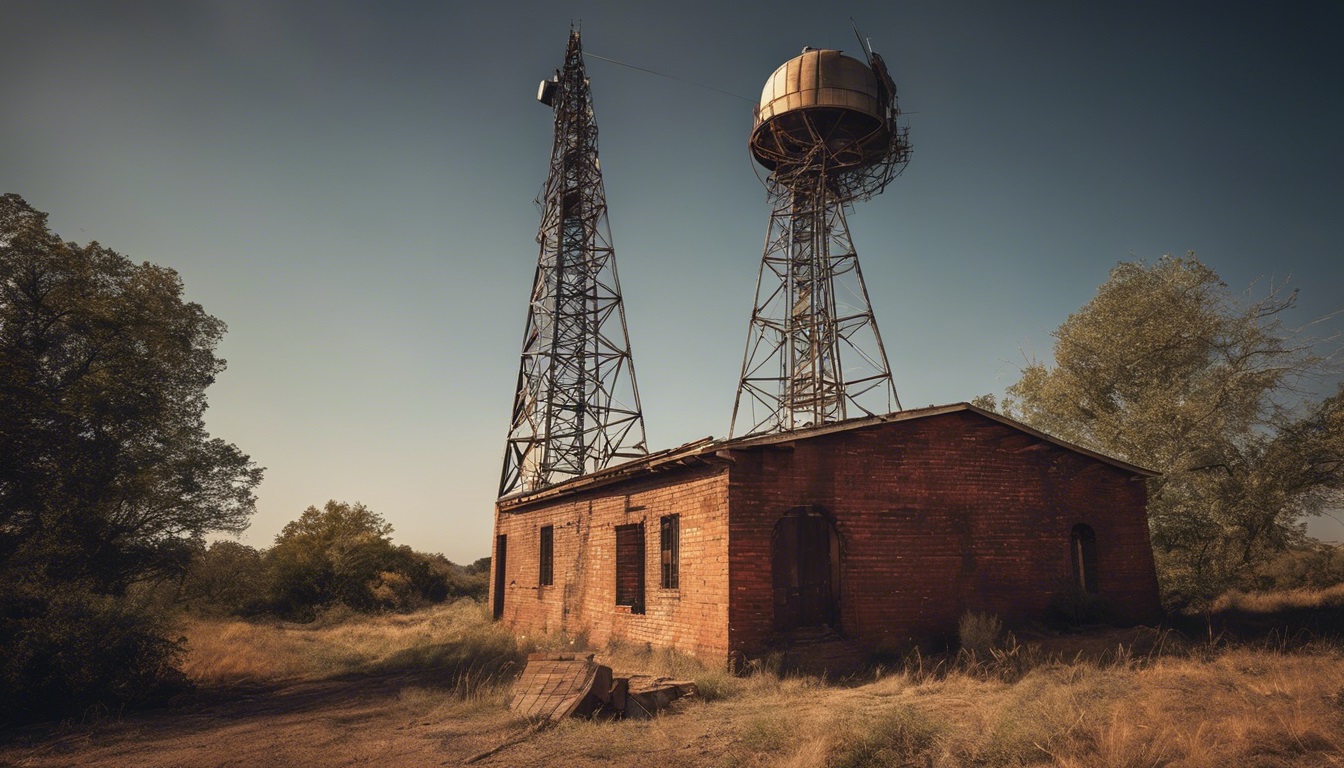 An old run down communications radio tower
